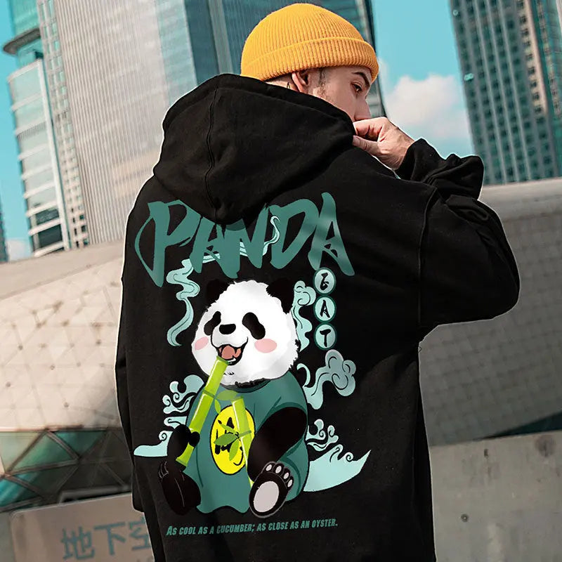 Mens Fashion Casual Loose Panda Print Sweatshirt null