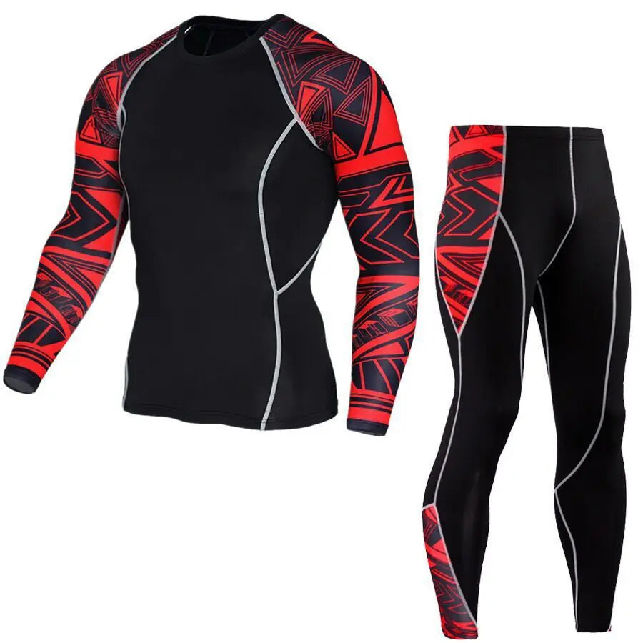 Men's Fashion And Comfort Printed Long Sleeve Gym Suit null