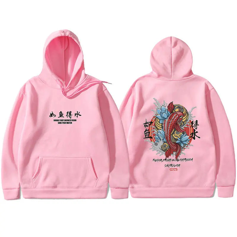 Mens Hip Hop Hoodie Ukiyoe Streetwear null