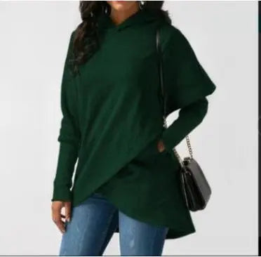 Autumn Winter Fleece Irregular Hoodie Sweatshirts null