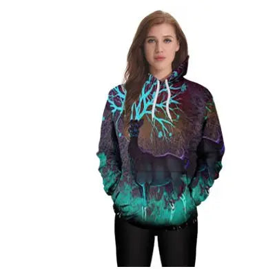 Psychedelic Deer 3D Hoodie Sweatshirts null