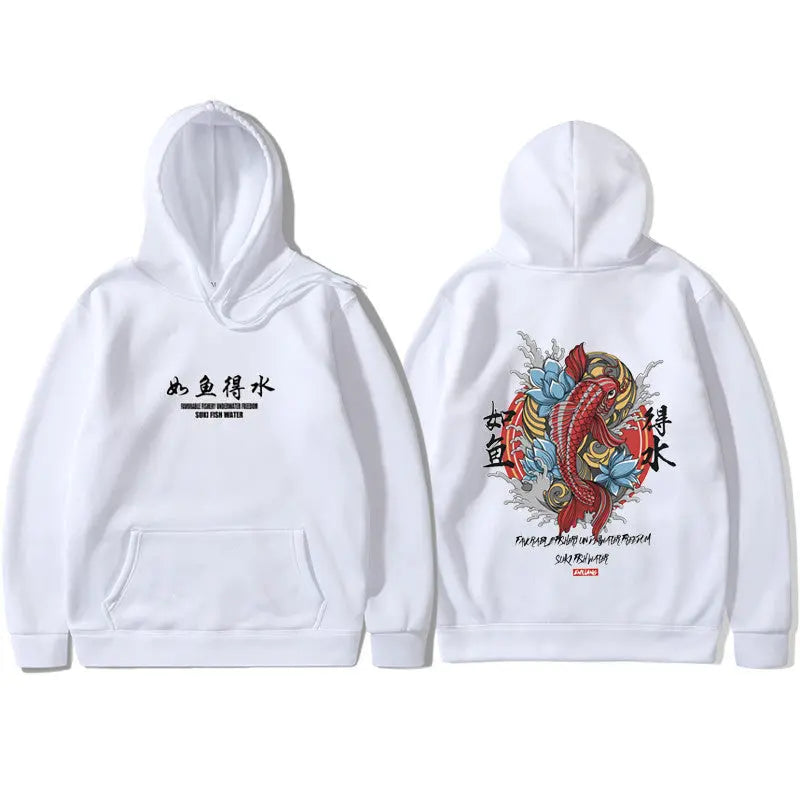 Mens Hip Hop Hoodie Ukiyoe Streetwear null