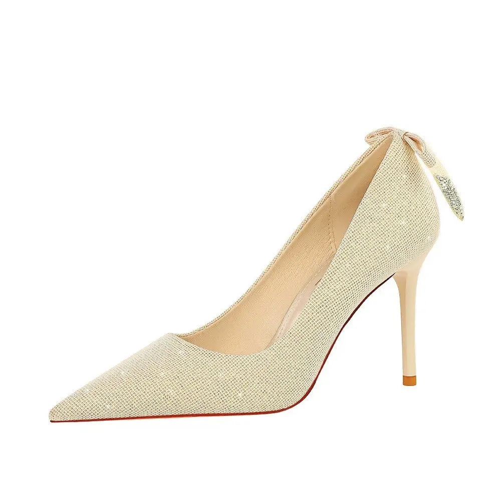 Ladies Stiletto High Heels Large Size Gold Shoes null