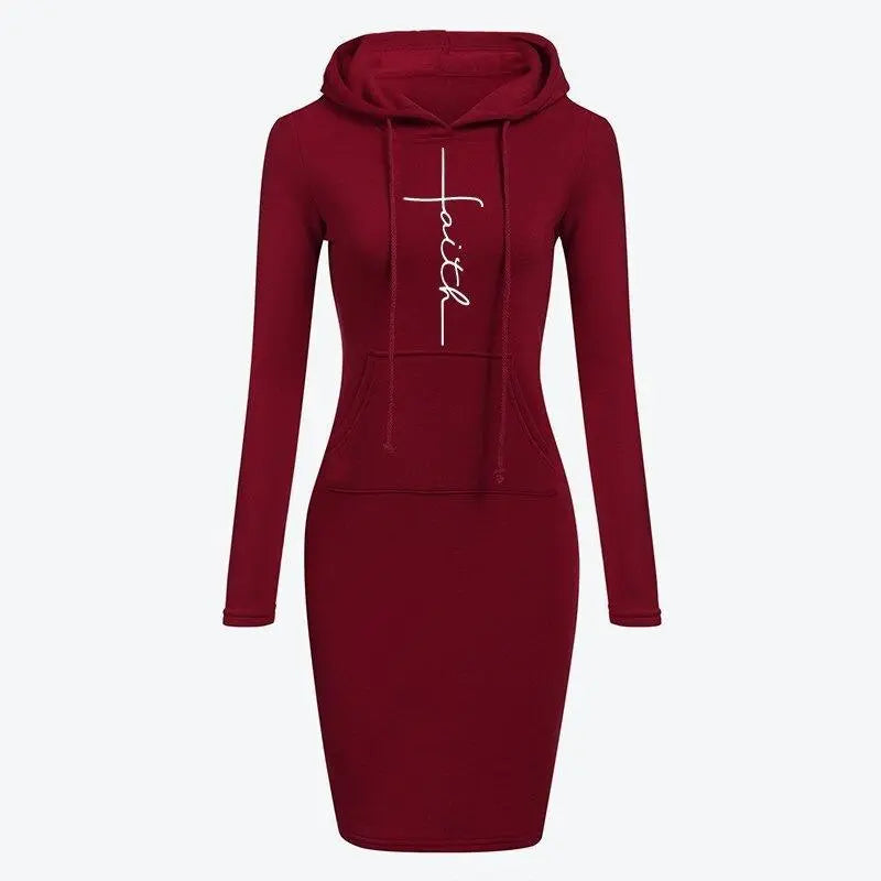 Autumn Winter Women Hoodies Sweatshirts Long-sleeved Dress null