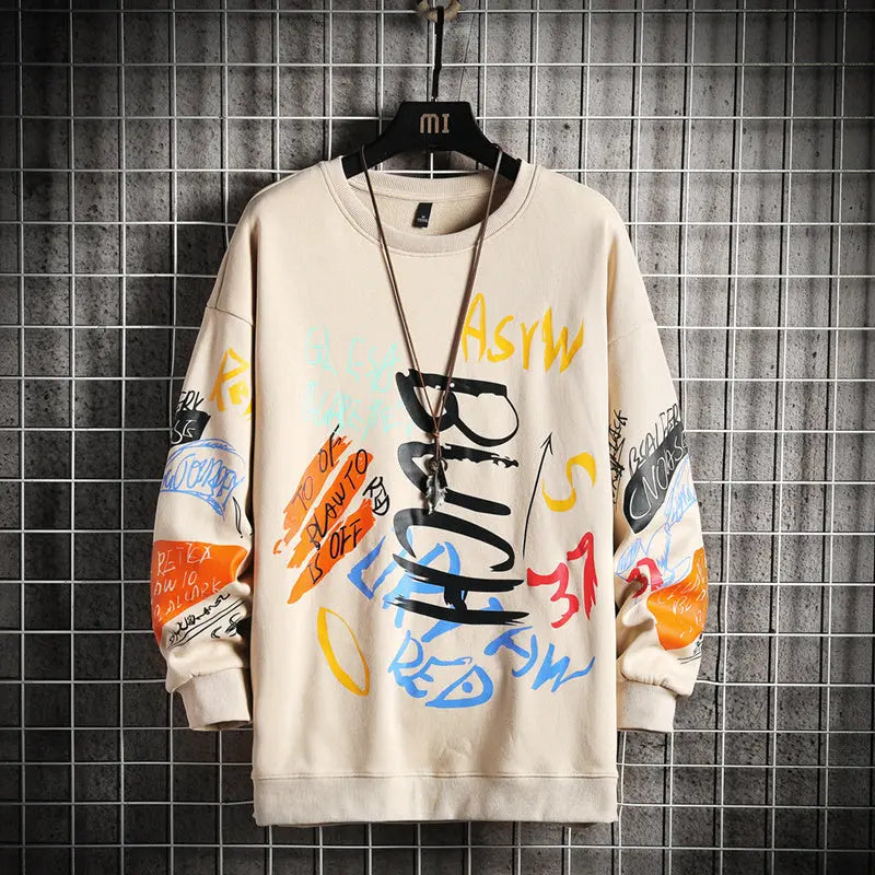 SingleRoad Mens Crewneck Sweatshirt Men Harajuku Oversized Japanese Streetwear Hip Hop Black Hoodie Men Sweatshirts Hoodies null
