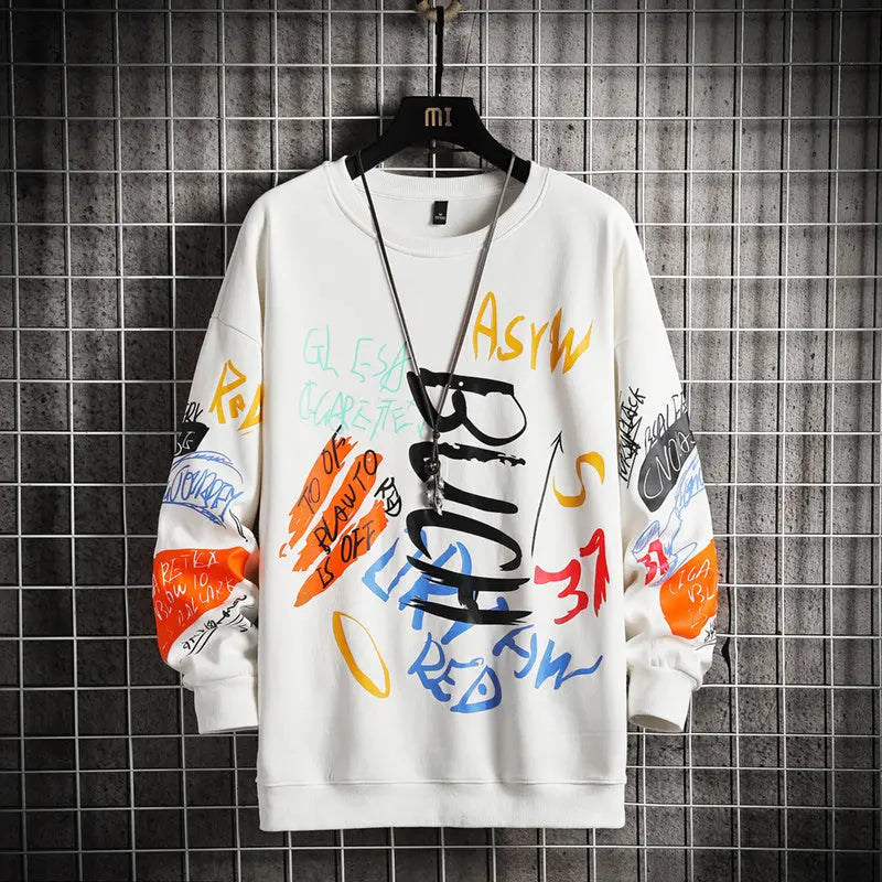 SingleRoad Mens Crewneck Sweatshirt Men Harajuku Oversized Japanese Streetwear Hip Hop Black Hoodie Men Sweatshirts Hoodies null