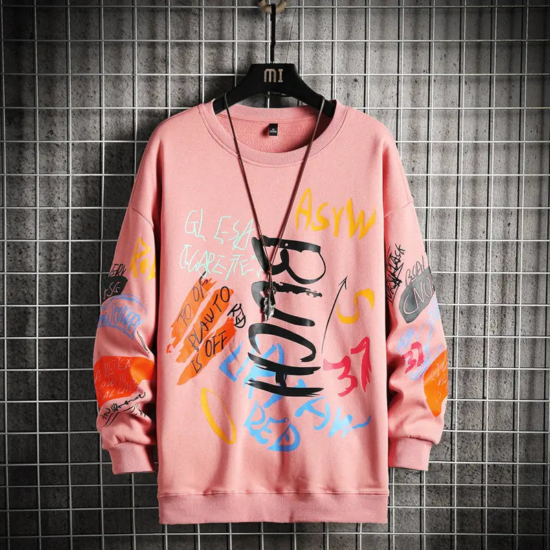 SingleRoad Mens Crewneck Sweatshirt Men Harajuku Oversized Japanese Streetwear Hip Hop Black Hoodie Men Sweatshirts Hoodies null