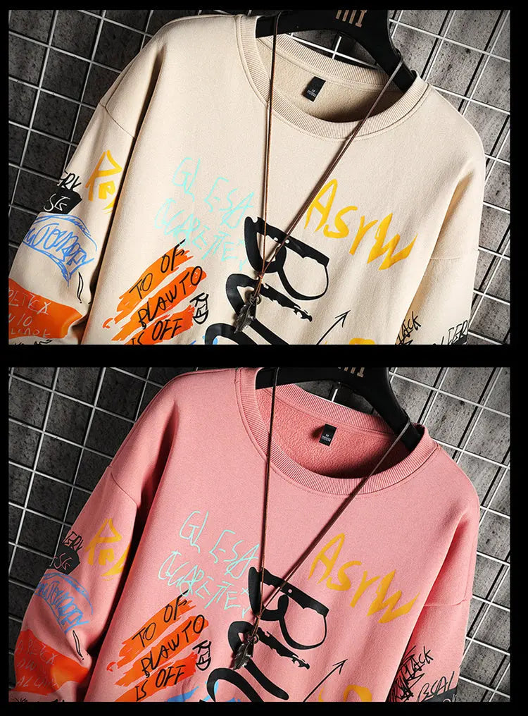 SingleRoad Mens Crewneck Sweatshirt Men Harajuku Oversized Japanese Streetwear Hip Hop Black Hoodie Men Sweatshirts Hoodies null
