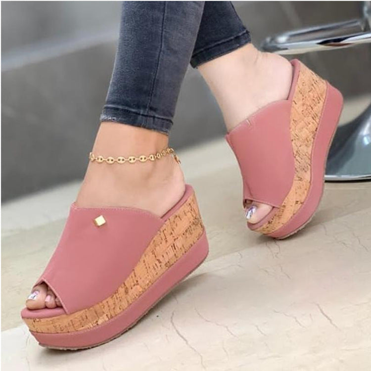 New Style Women's Shoes Wedge Heel Platform Ladies Slippers