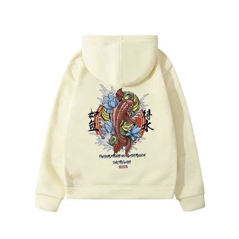 Mens Hip Hop Hoodie Ukiyoe Streetwear null