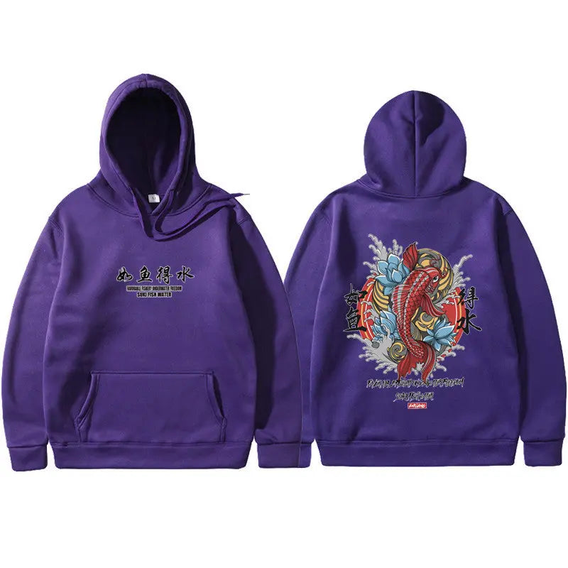 Mens Hip Hop Hoodie Ukiyoe Streetwear null