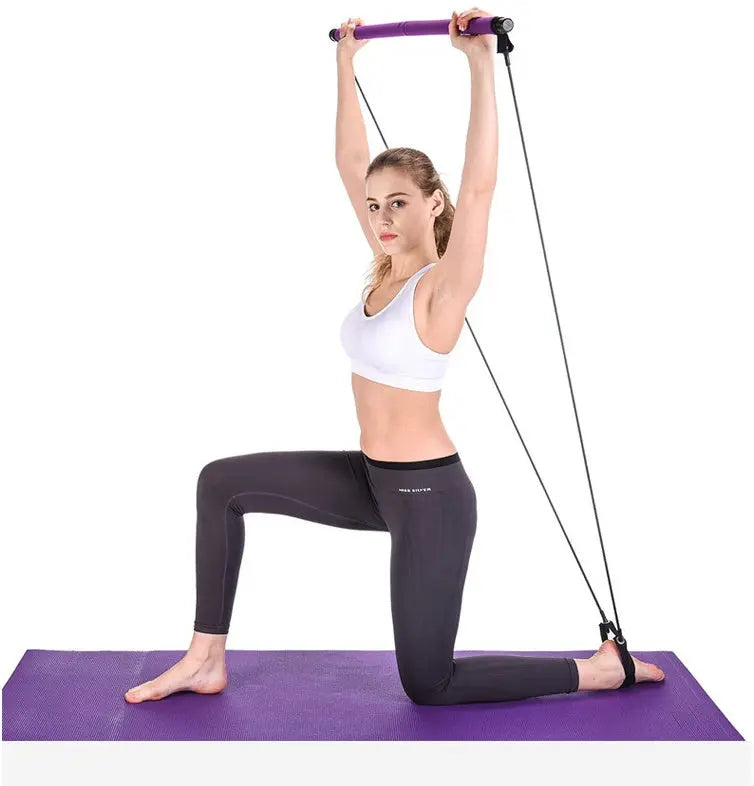 Yoga Crossfit Resistance Bands Exerciser Pull Rope Portable Gym Workout Pilates Bar Trainer Elastic Bands null