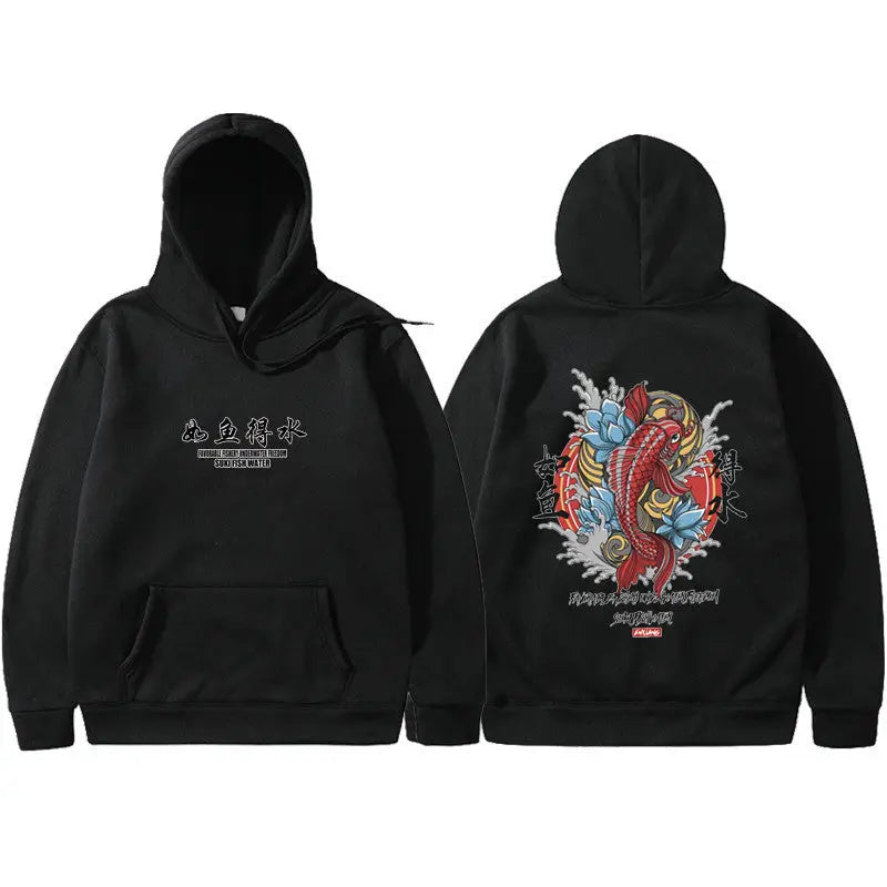 Mens Hip Hop Hoodie Ukiyoe Streetwear null