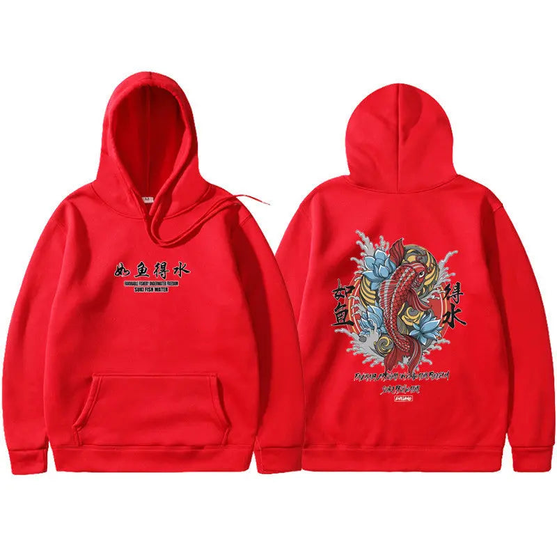 Mens Hip Hop Hoodie Ukiyoe Streetwear null
