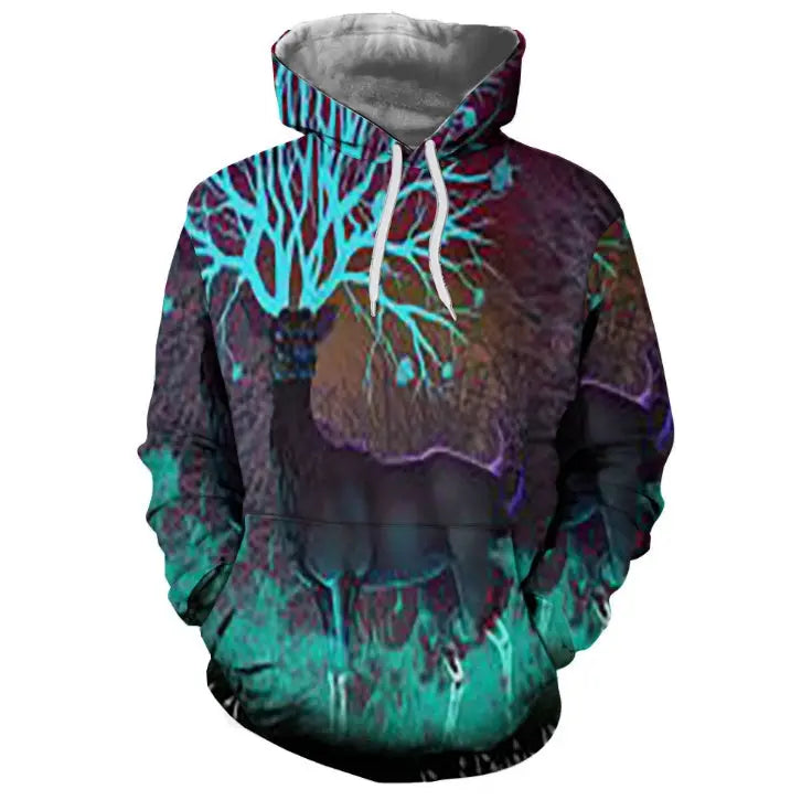 Psychedelic Deer 3D Hoodie Sweatshirts null