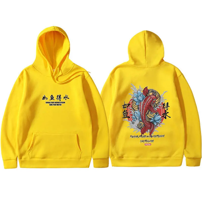 Mens Hip Hop Hoodie Ukiyoe Streetwear null
