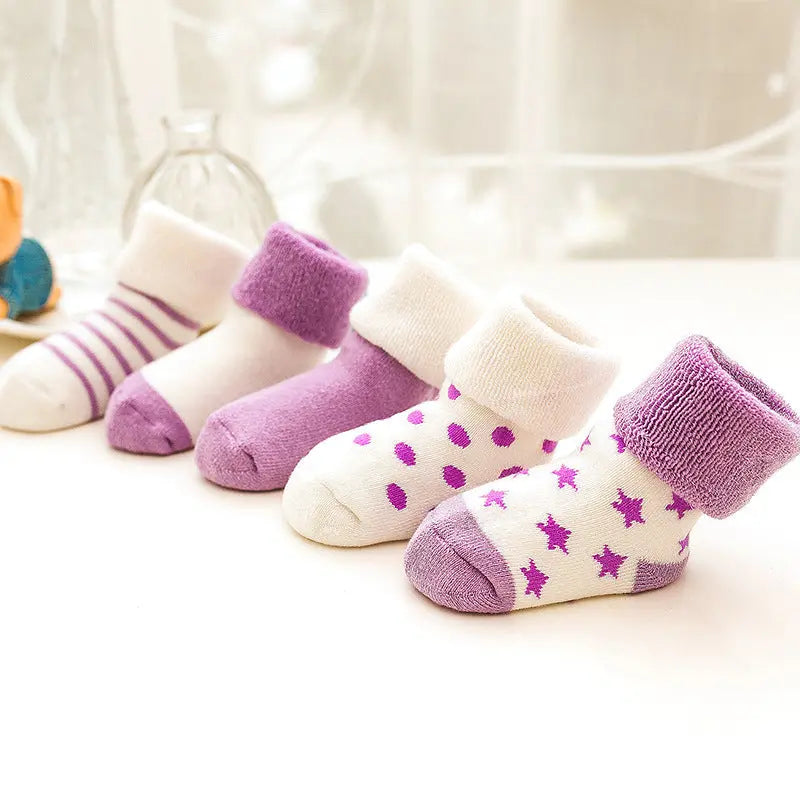 Autumn and winter thick warm children's socks terry cute tube socks men and women baby socks null