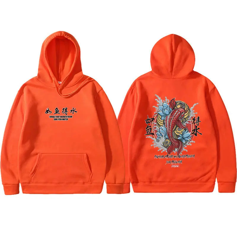 Mens Hip Hop Hoodie Ukiyoe Streetwear null