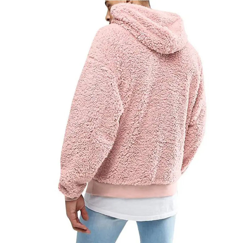 Autumn New Mens Warm Hoodie Fluffy Fleece Hooded Winter Sweatshirts Casual Long Sleeveless Sweatshirt Pullover Fashion null