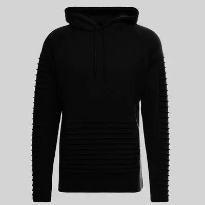 Mens Long Sleeve With Pleated Stripes Hoodies null