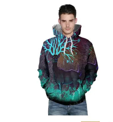 Psychedelic Deer 3D Hoodie Sweatshirts null
