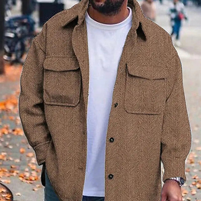Coat Men Polo Collar Top Men Fashion Work Clothes null