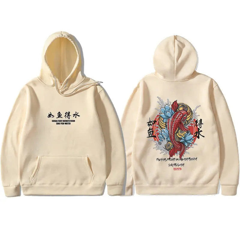 Mens Hip Hop Hoodie Ukiyoe Streetwear null