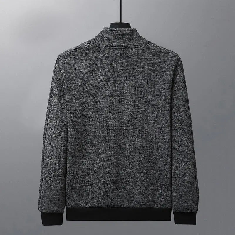 Dad Wears A Jacket With A Stand-up Collar And A Casual Jacket null